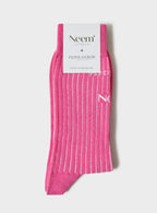 Chaussettes pour homme en coton côtelé recyclé rose vif