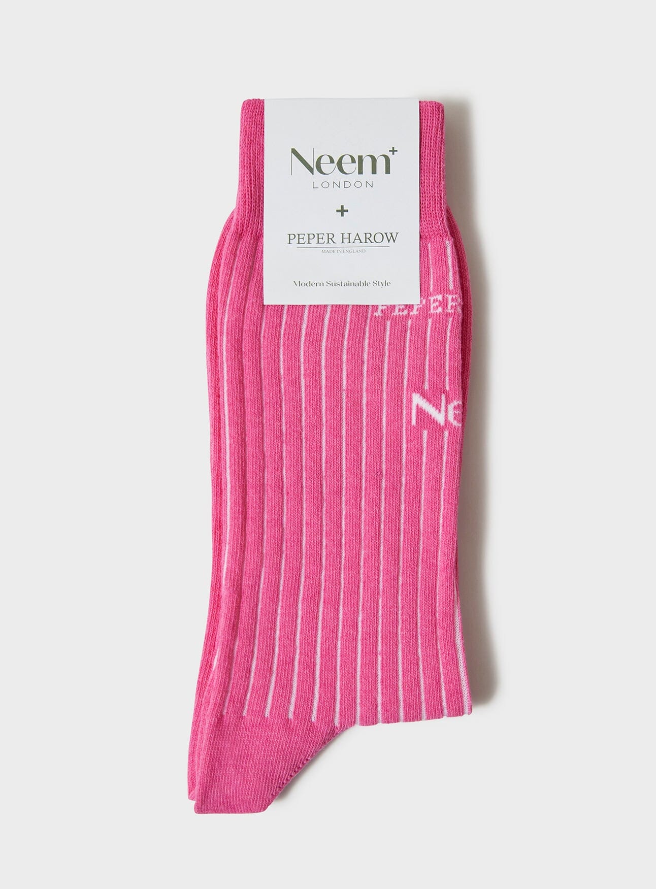 Chaussettes pour homme en coton côtelé recyclé rose vif