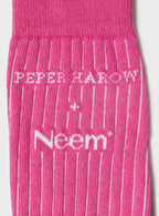 Chaussettes pour homme en coton côtelé recyclé rose vif