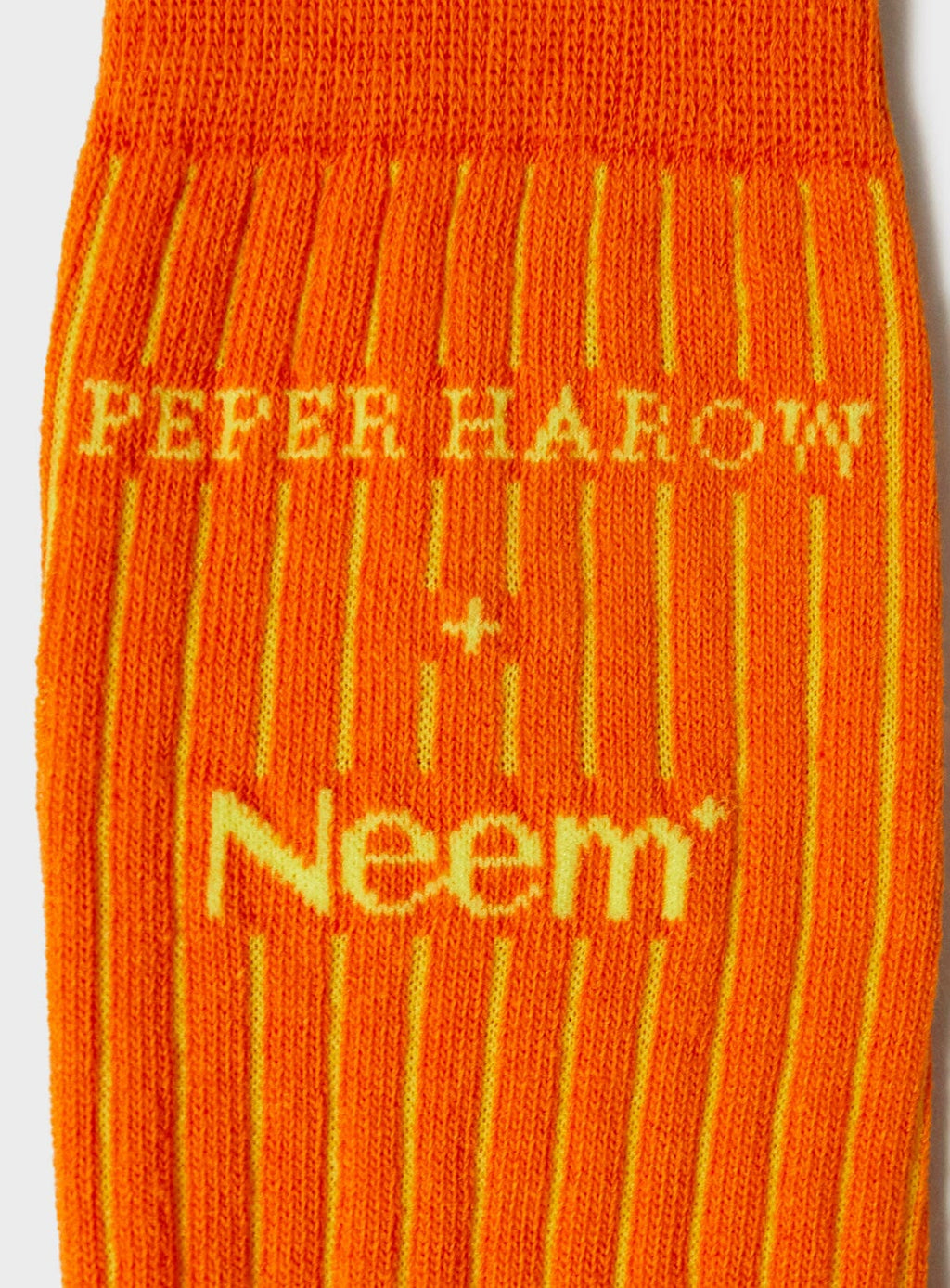 Chaussettes côtelées oranges en coton recyclé pour homme - Fabrication britannique