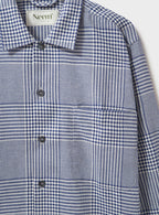 Surchemise Prince de Galles marine en coton 100 % recyclé