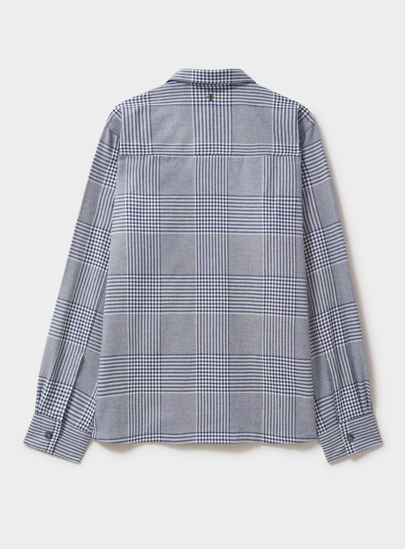 Surchemise Prince de Galles marine en coton 100 % recyclé