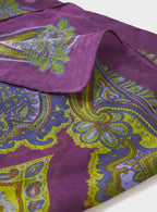 Écharpe de cou en Tencel italien bordeaux à motif cachemire