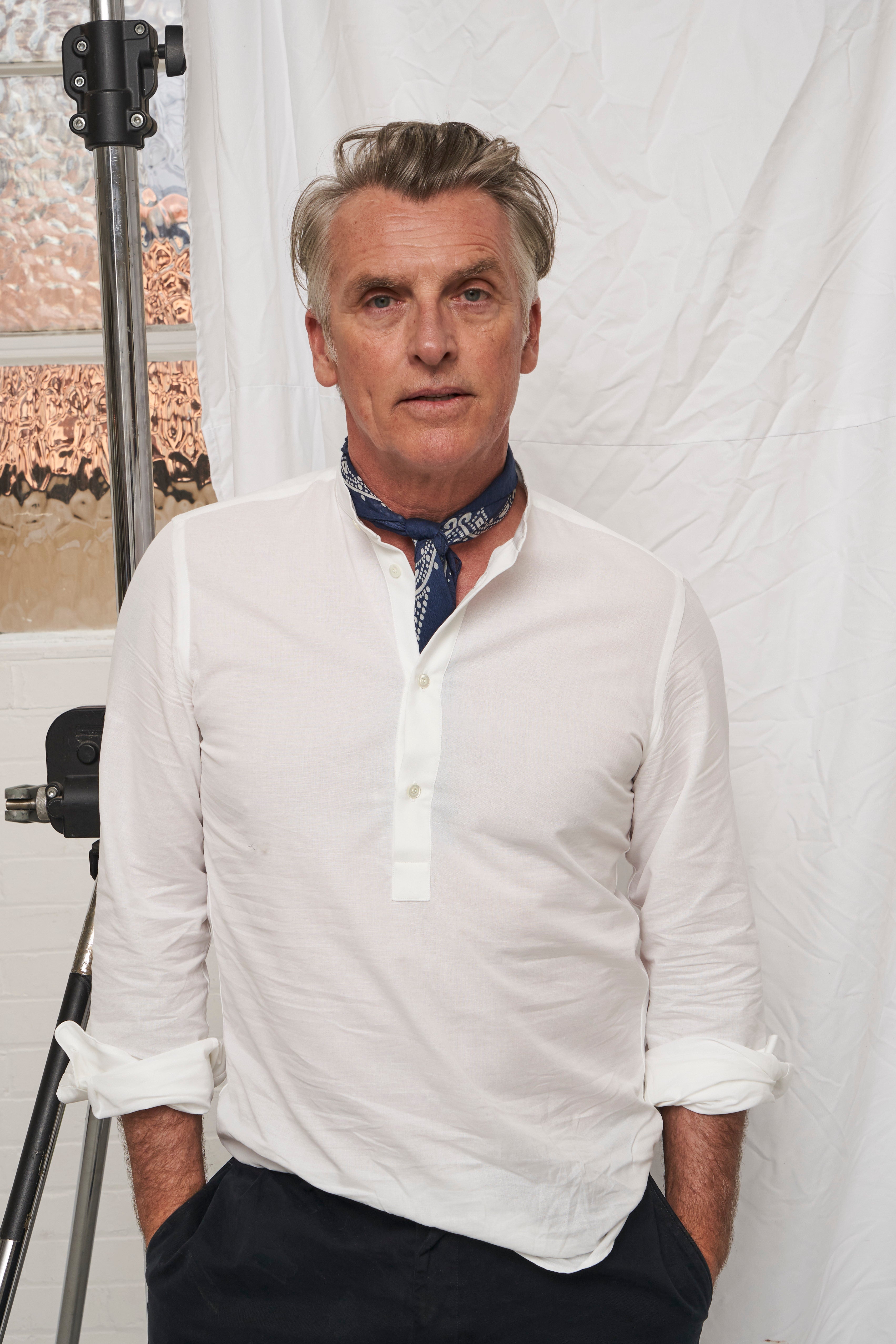 Chemise popover col Nehru blanche recyclée