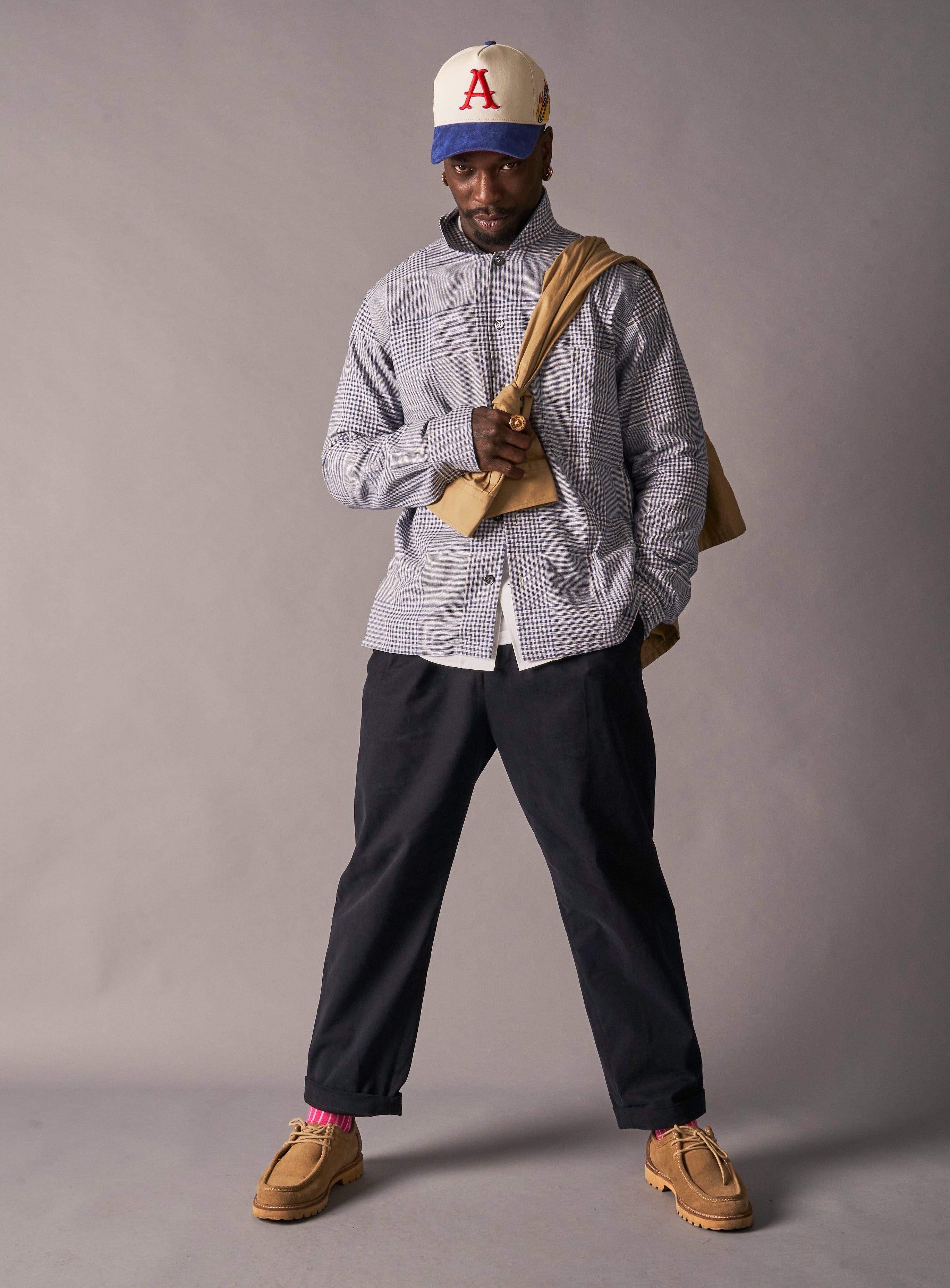 Chaussettes pour homme en coton côtelé recyclé rose vif