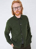 Surchemise en flanelle verte italienne recyclée