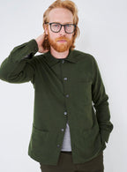 Surchemise en flanelle verte italienne recyclée