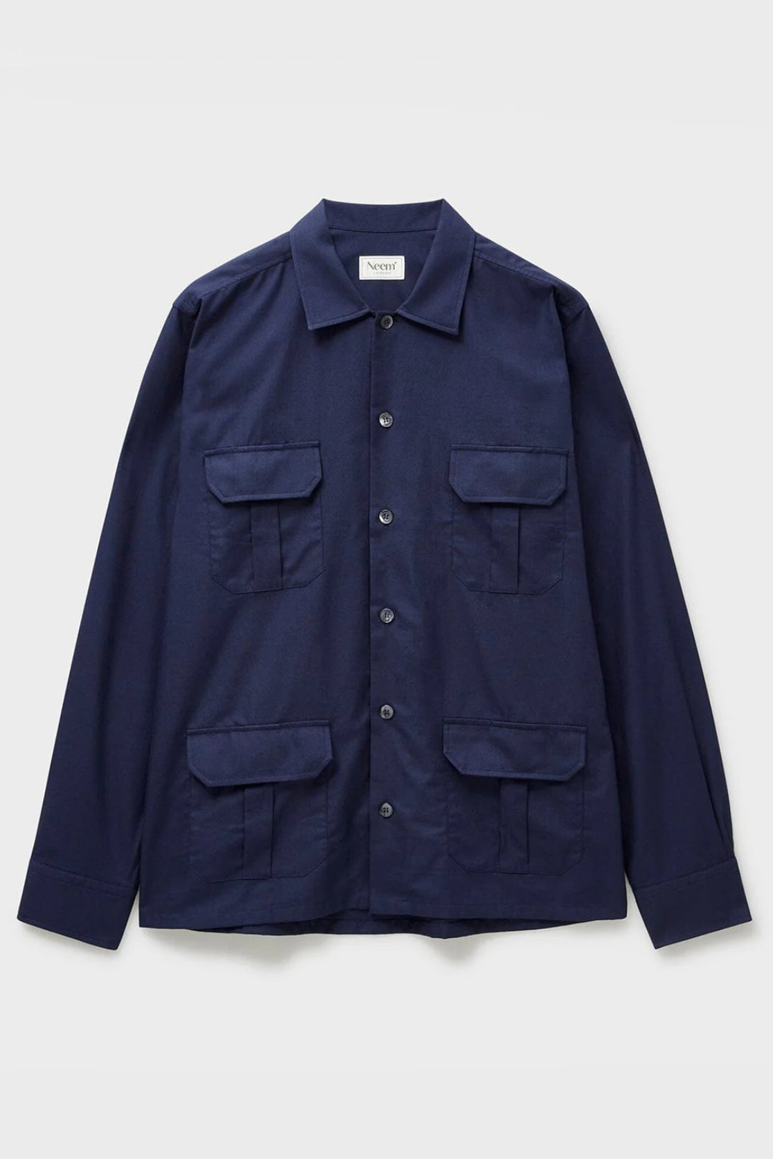 Surchemise bleu marine en coton régénératif