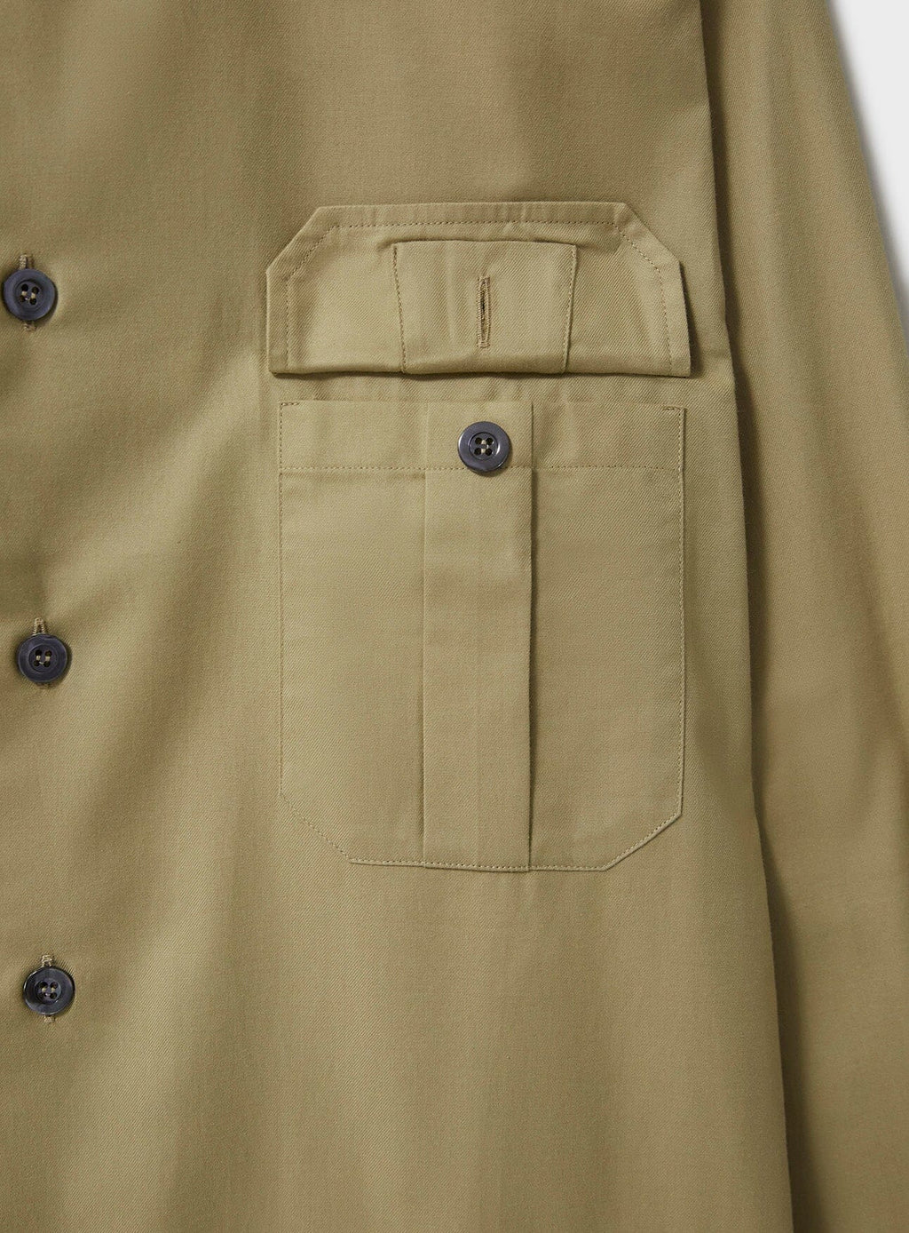 Surchemise kaki en sergé de coton régénératif