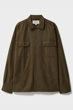 Surchemise en flanelle de coton régénératif de couleur mousse