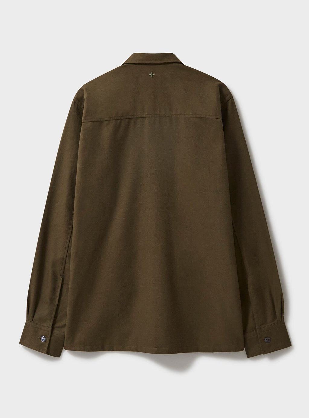 Surchemise en flanelle de coton régénératif de couleur mousse