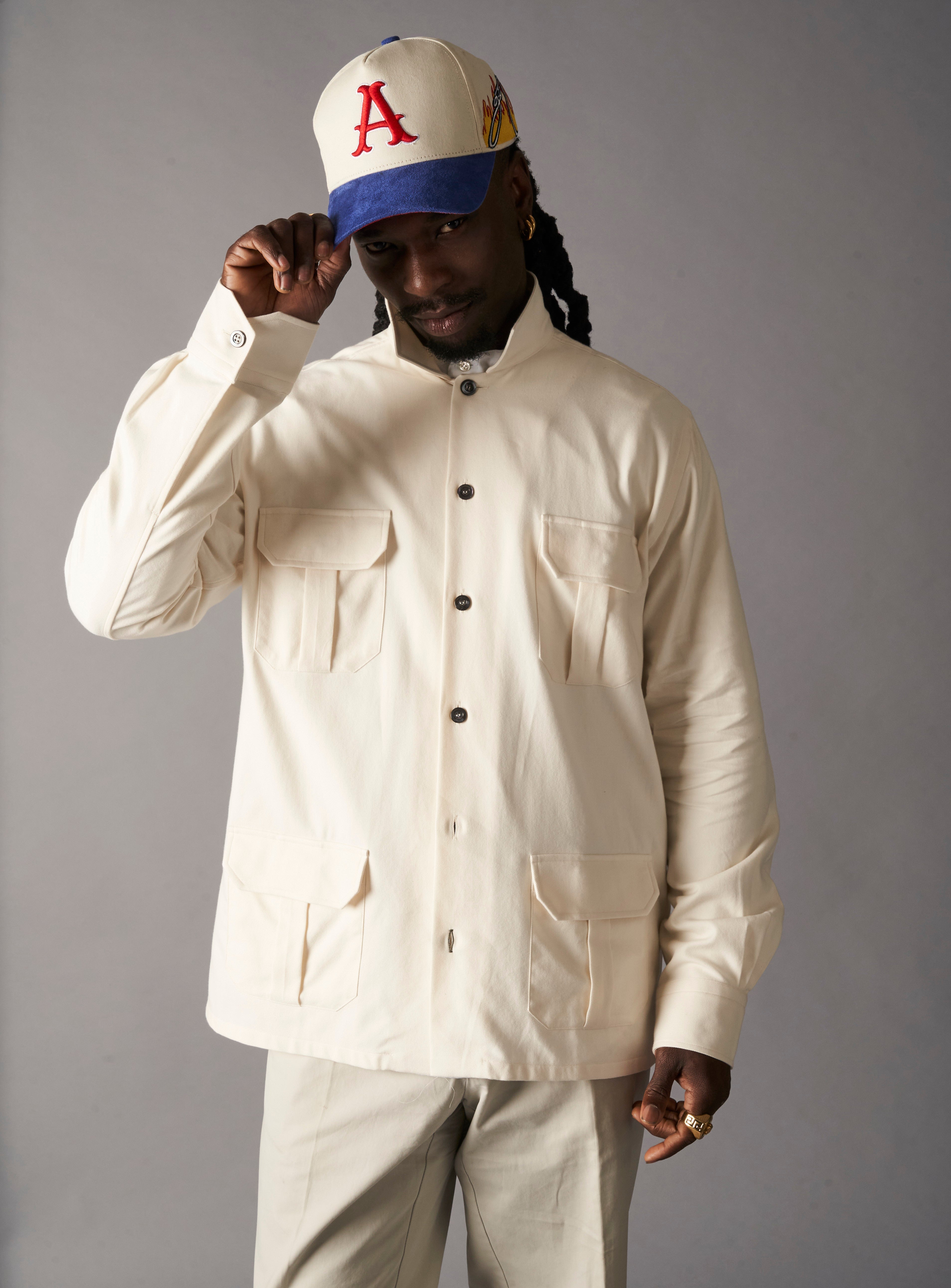 Surchemise en coton régénérateur non teint et non blanchi