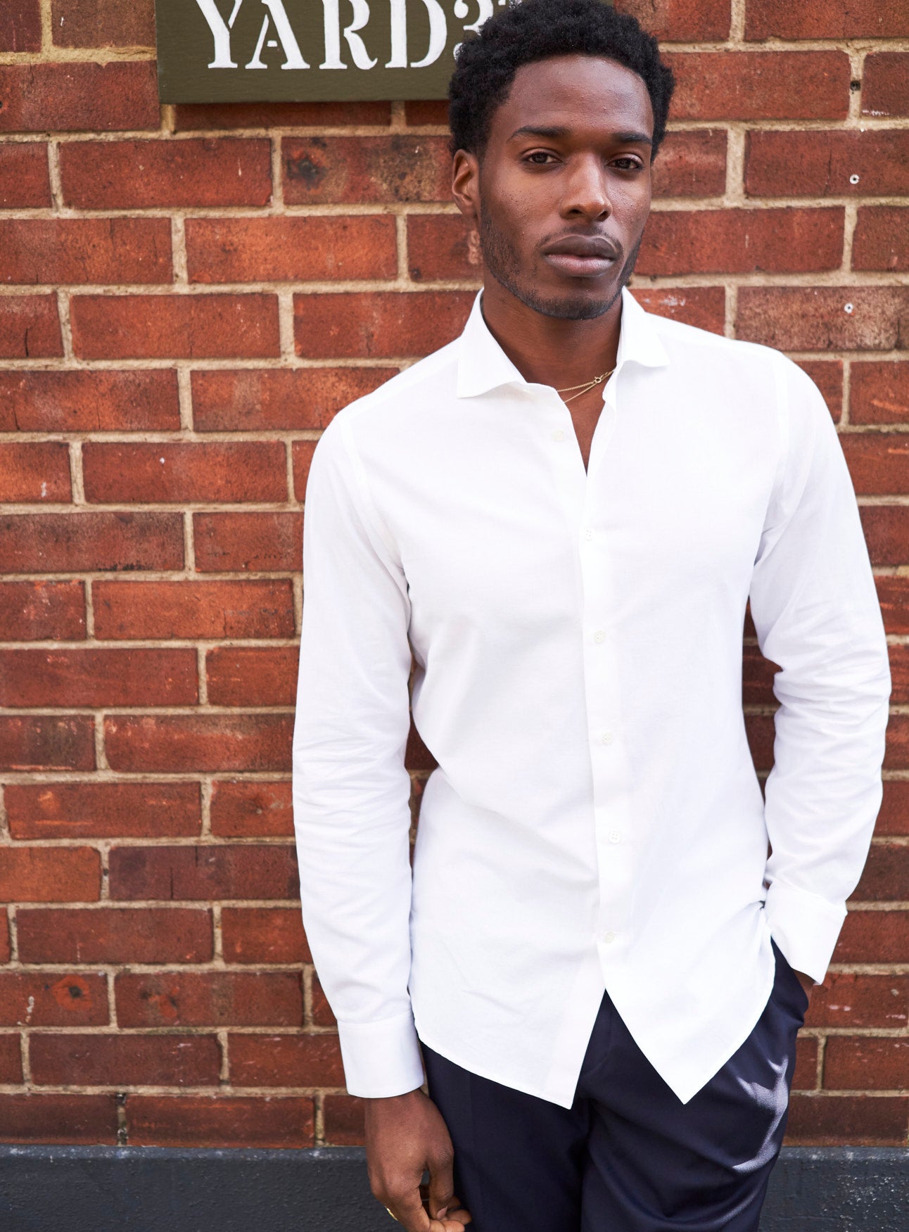 Chemise italienne blanche recyclée à col cassé