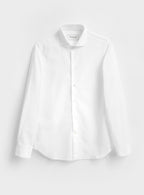 Chemise italienne blanche recyclée à col cassé