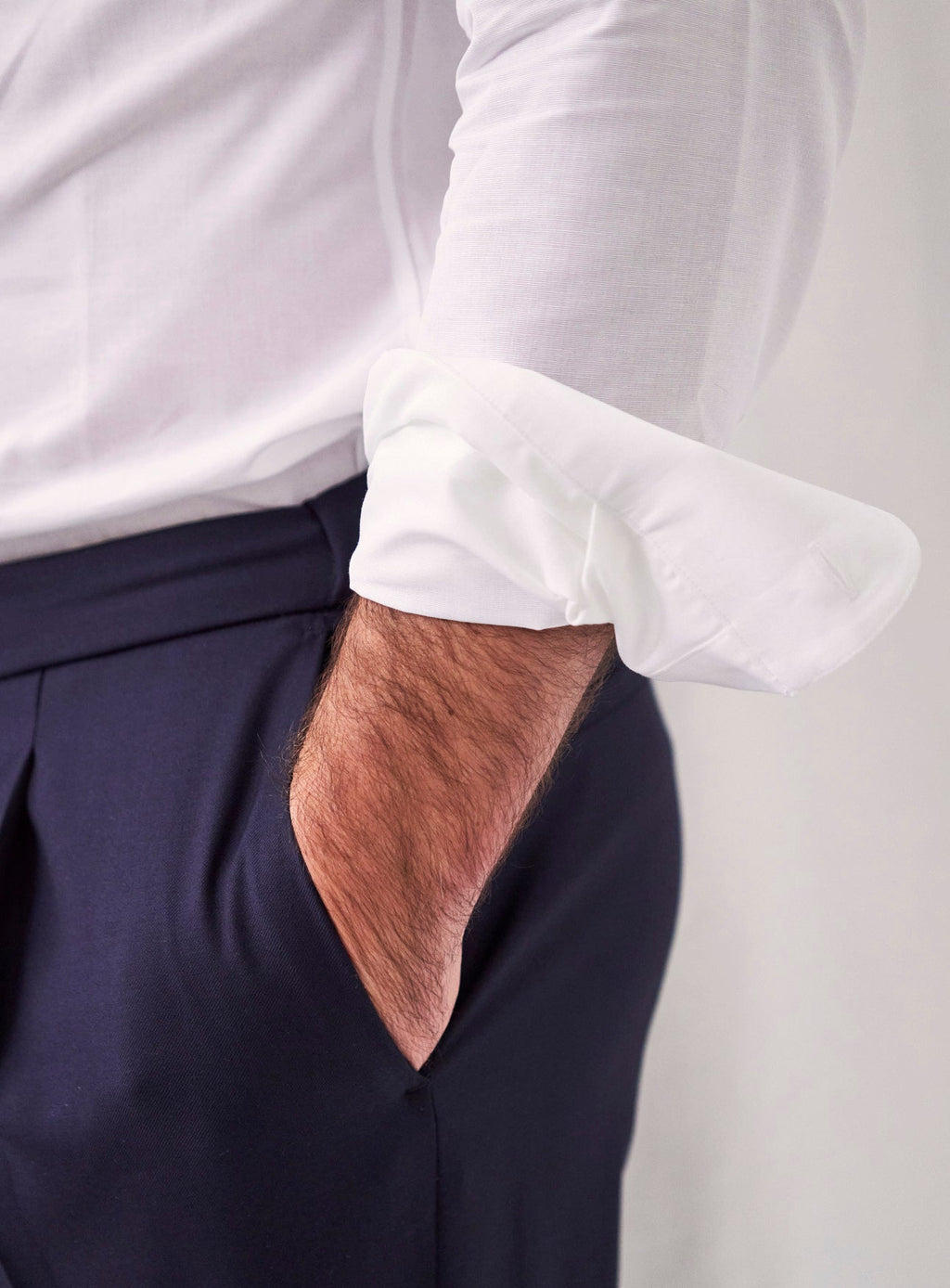 Chemise italienne blanche recyclée à col cassé