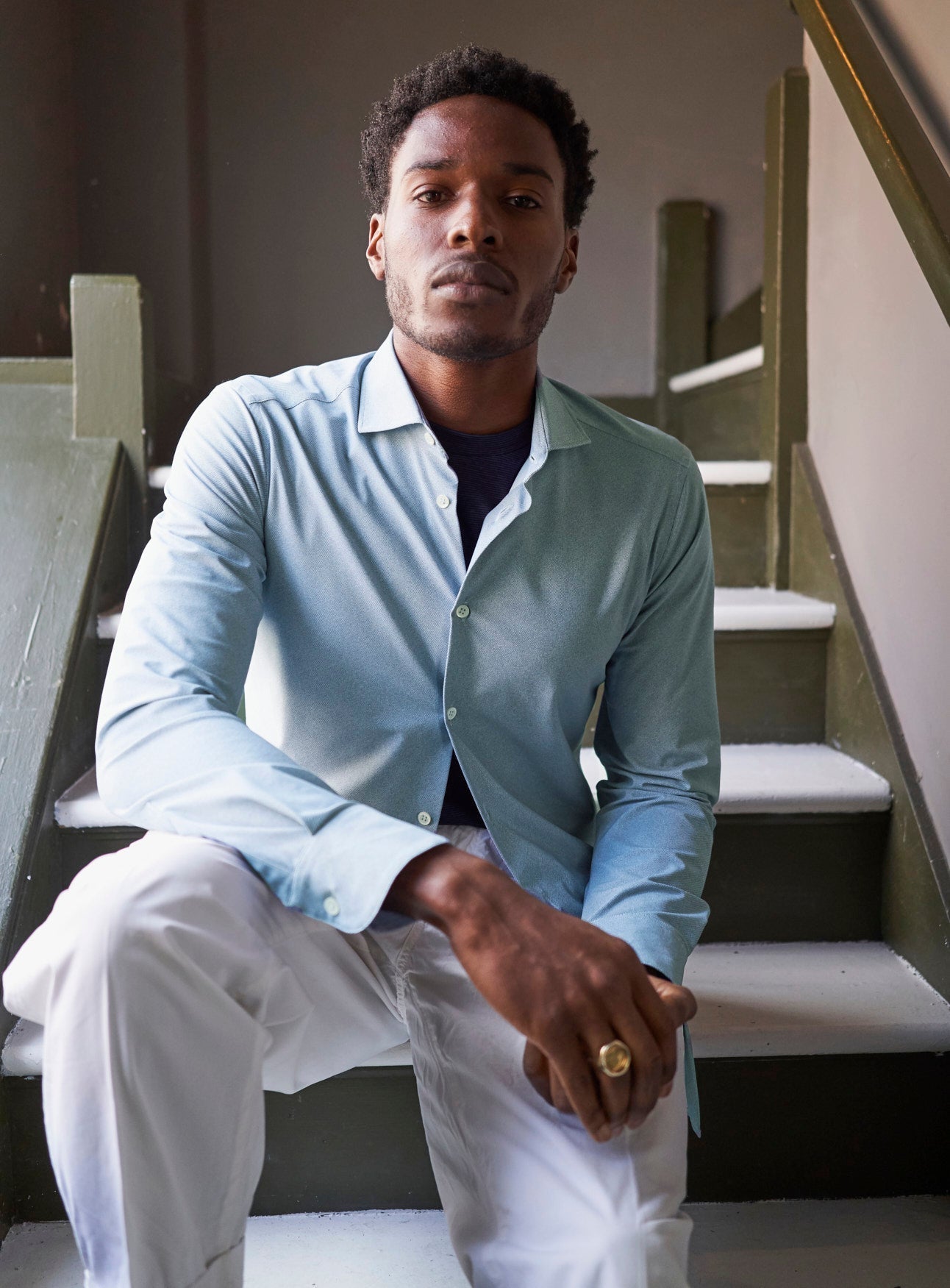 Chemise Confort Imprimée en Twill de Ciel Italien Recyclé