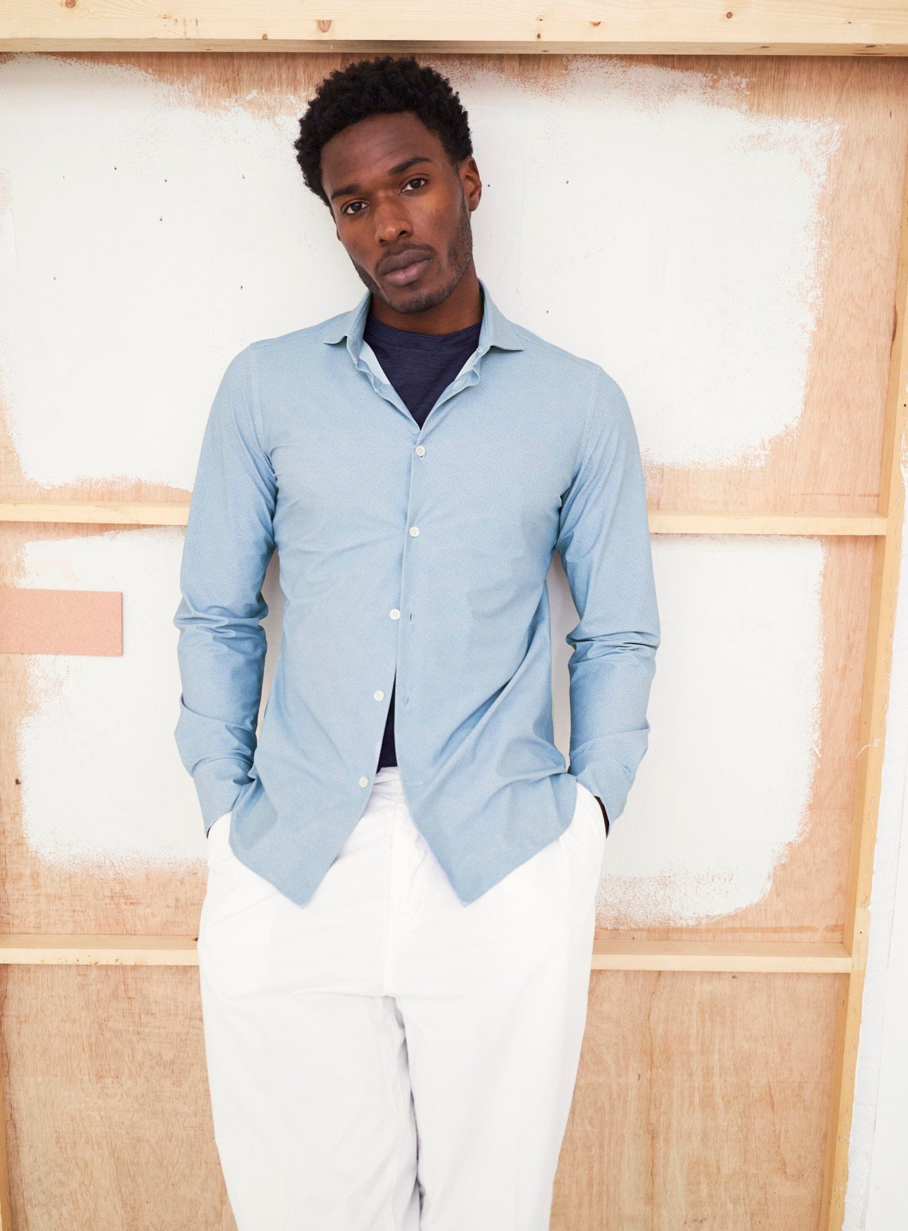 Chemise Confort Imprimée en Twill de Ciel Italien Recyclé