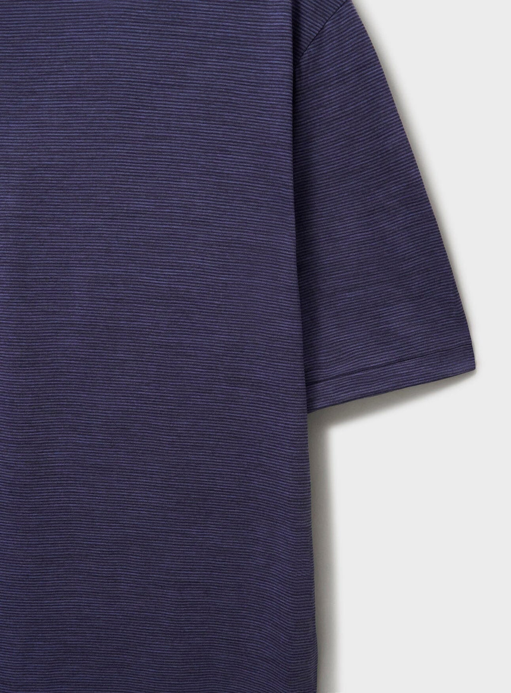 T-shirt en jersey de laine mérinos à rayures ciel
