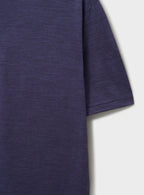 T-shirt en jersey de laine mérinos à rayures ciel