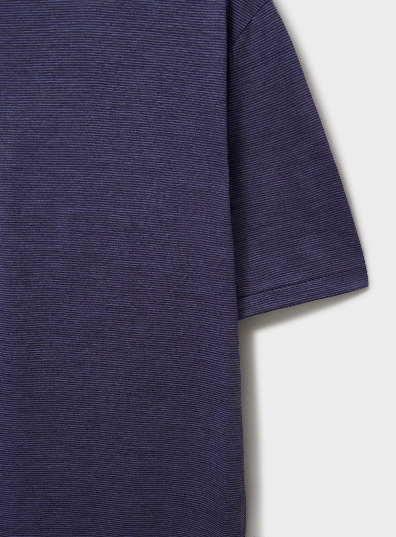T-shirt en jersey de laine mérinos à rayures ciel