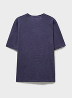 T-shirt en jersey de laine mérinos à rayures ciel