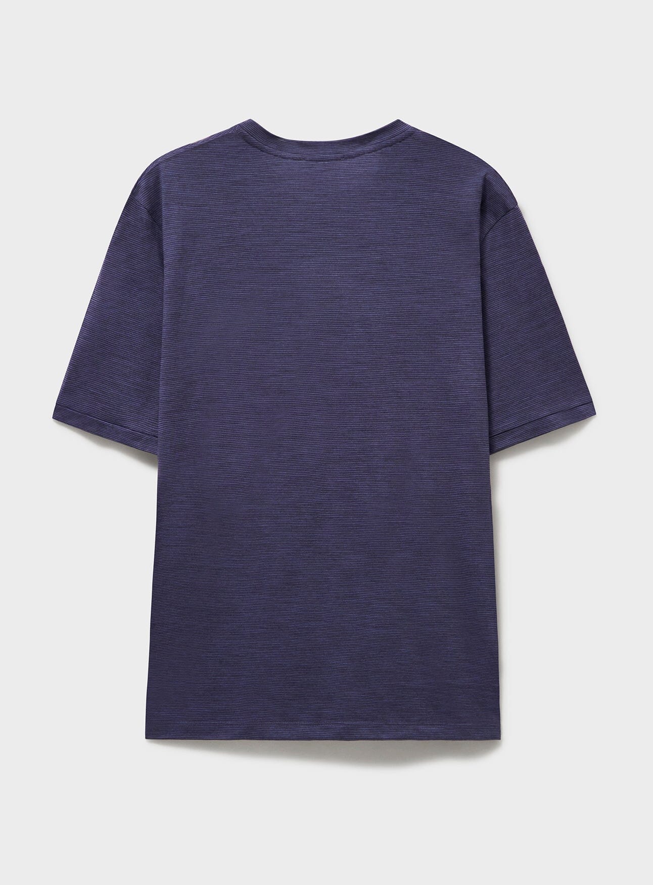 T-shirt en jersey de laine mérinos à rayures ciel