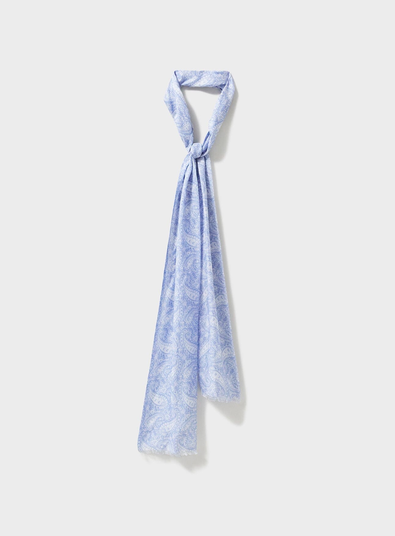 Écharpe de cou italienne en Tencel à motif cachemire Sky
