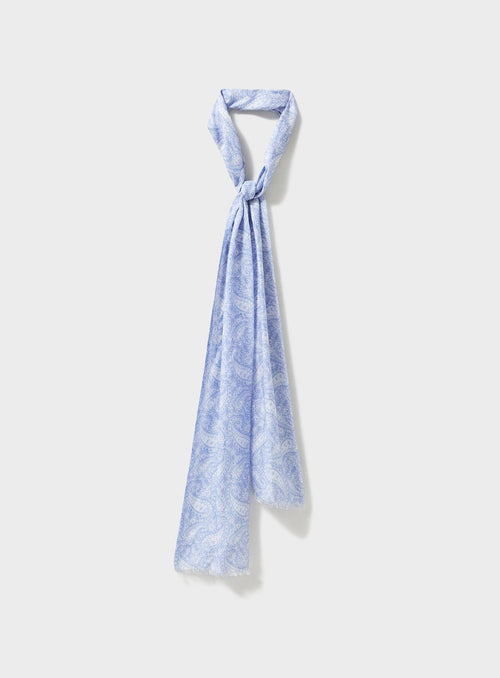 Écharpe de cou italienne en Tencel à motif cachemire Sky