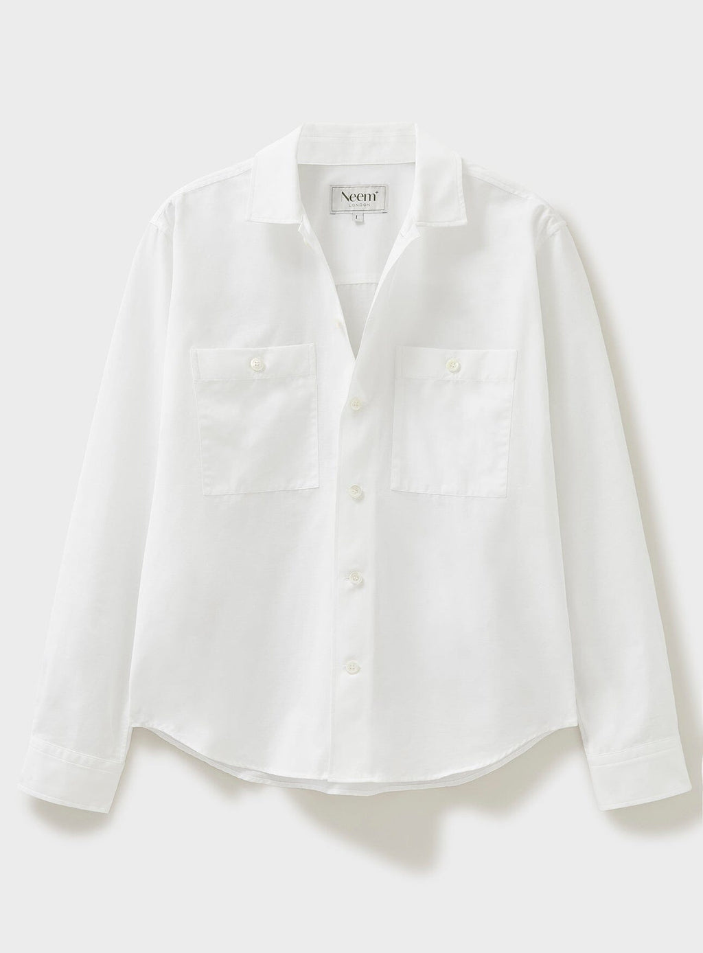 Chemise blanche italienne recyclée à double poche