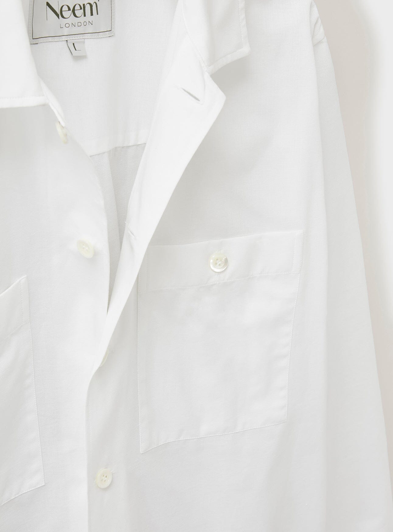 Chemise blanche italienne recyclée à double poche