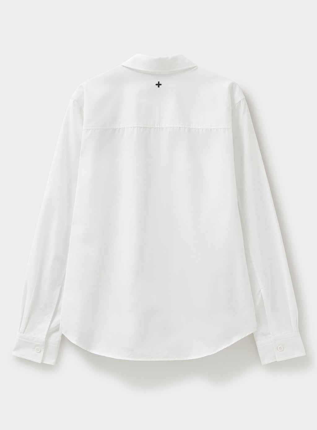 Chemise popover moderne en oxford blanc italien recyclé à col boutonné