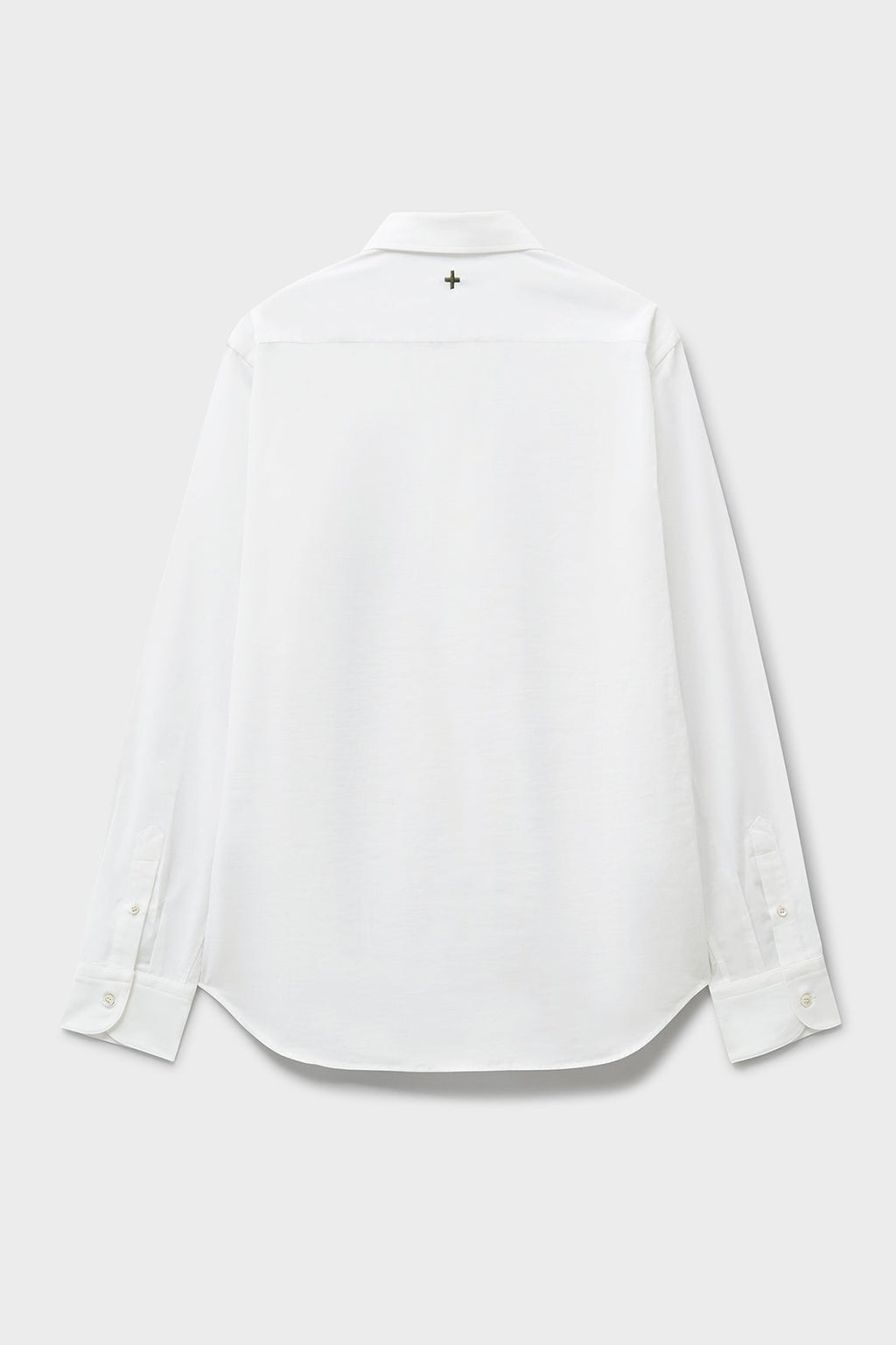 Chemise popover italienne recyclée à col cassé blanc