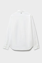 Chemise popover italienne recyclée à col cassé blanc