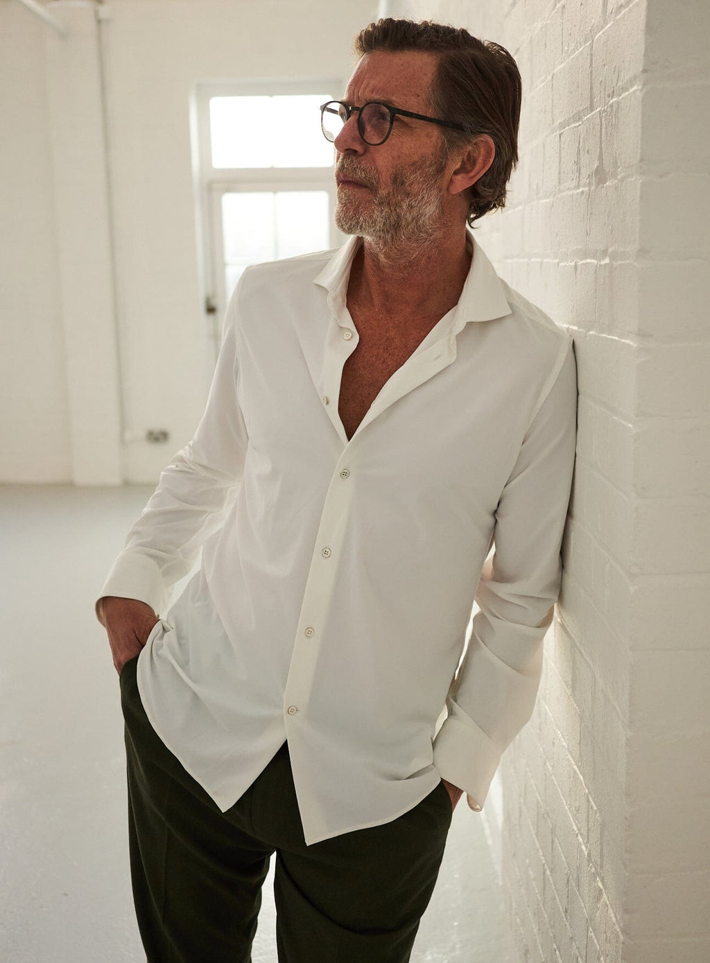 Chemise Confort Col Cassé Blanche Italienne Recyclée