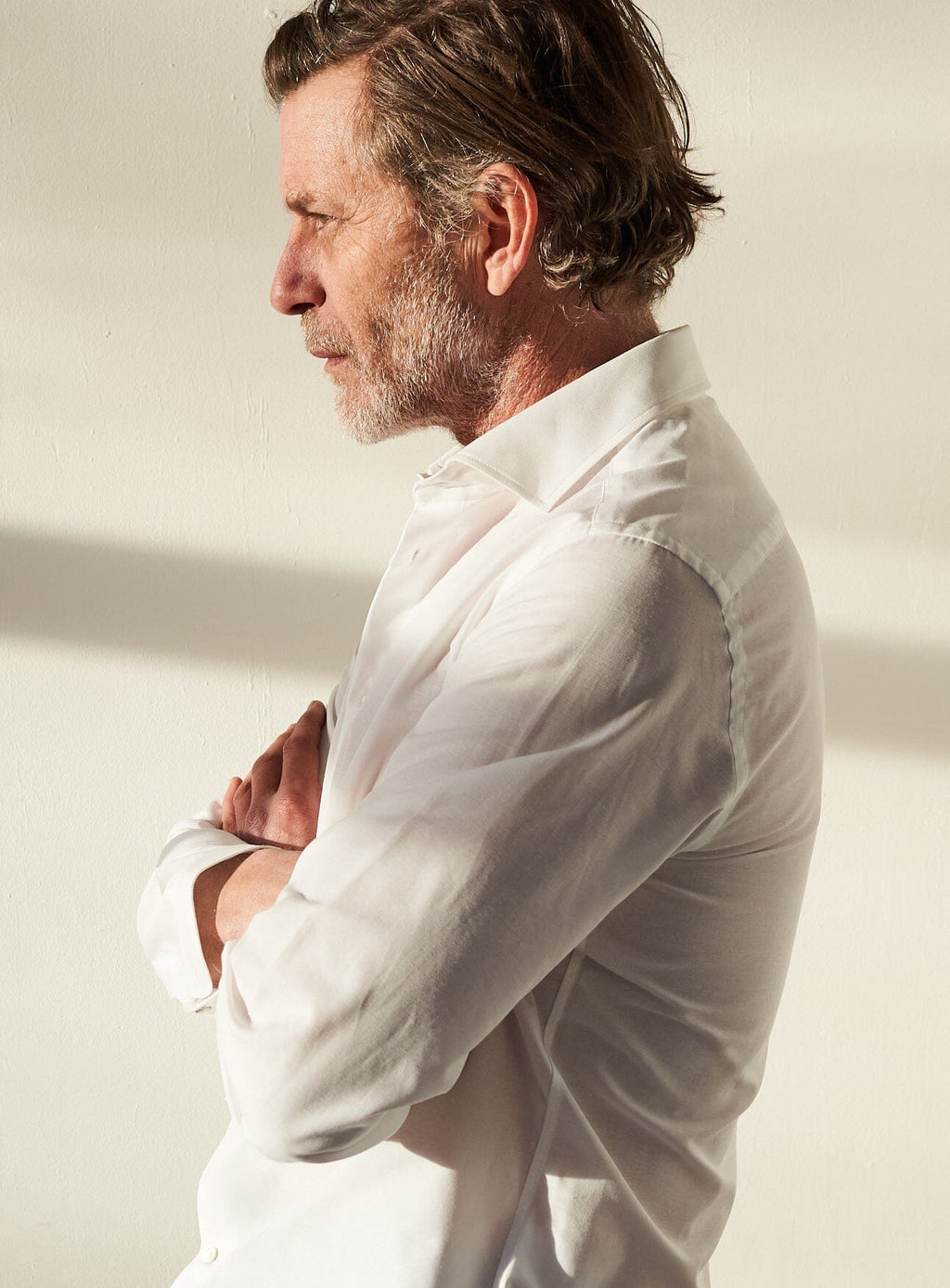 Chemise italienne blanche recyclée à col cassé