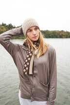 Gilet en jersey extensible de laine mérinos couleur avoine