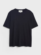 T-shirt en jersey de laine mérinos bleu marine