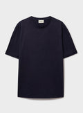 T-shirt en mérinos à rayures bleu marine