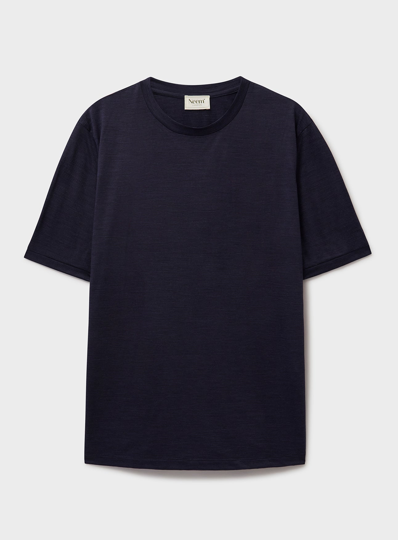 T-shirt en mérinos à rayures bleu marine