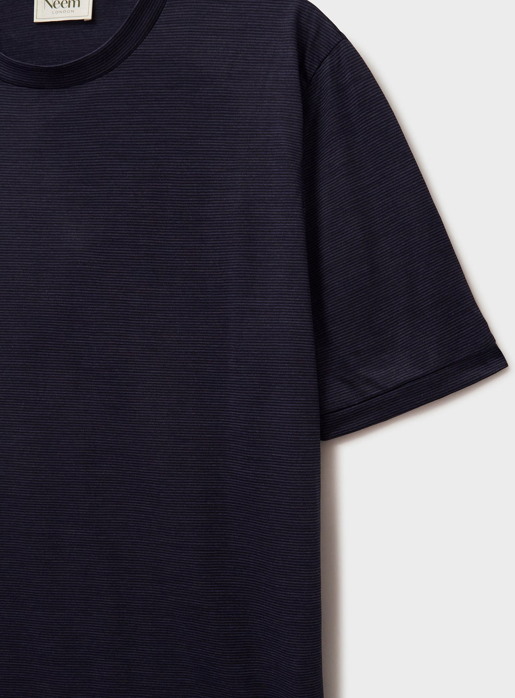 T-shirt en mérinos à rayures bleu marine