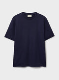 T-shirt Extensible Bleu Acier en Mérinos