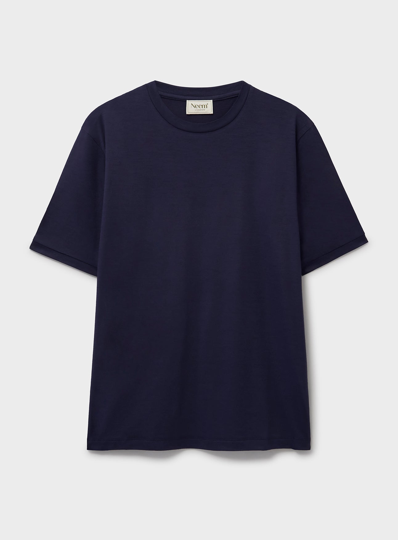 T-shirt Extensible Bleu Acier en Mérinos