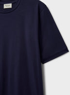 T-shirt Extensible Bleu Acier en Mérinos