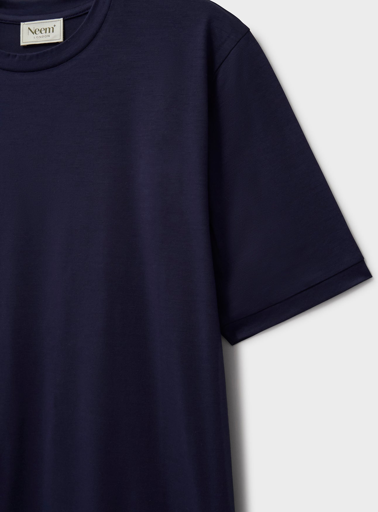 T-shirt Extensible Bleu Acier en Mérinos