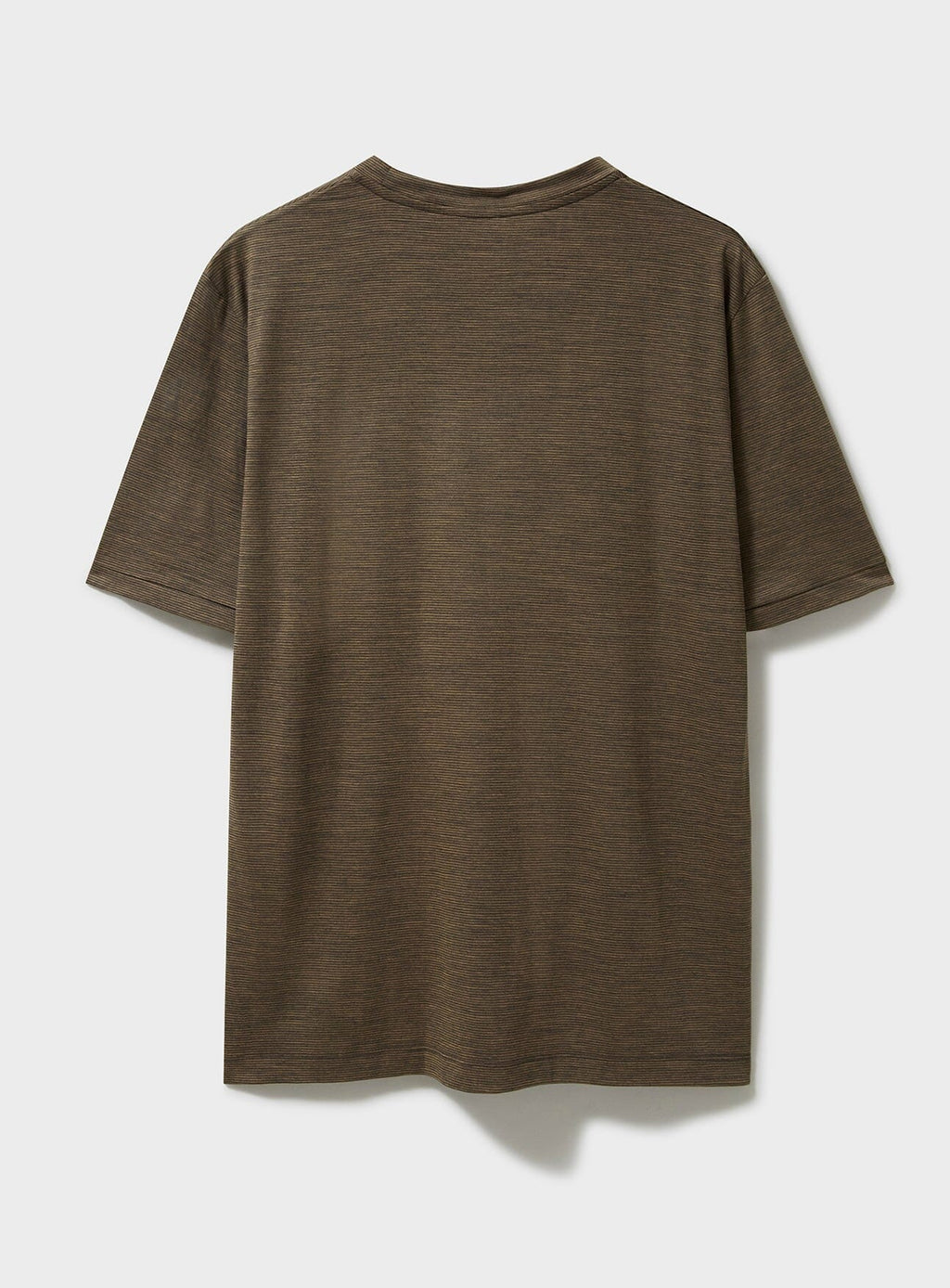 T-shirt en jersey de laine mérinos à rayures beige