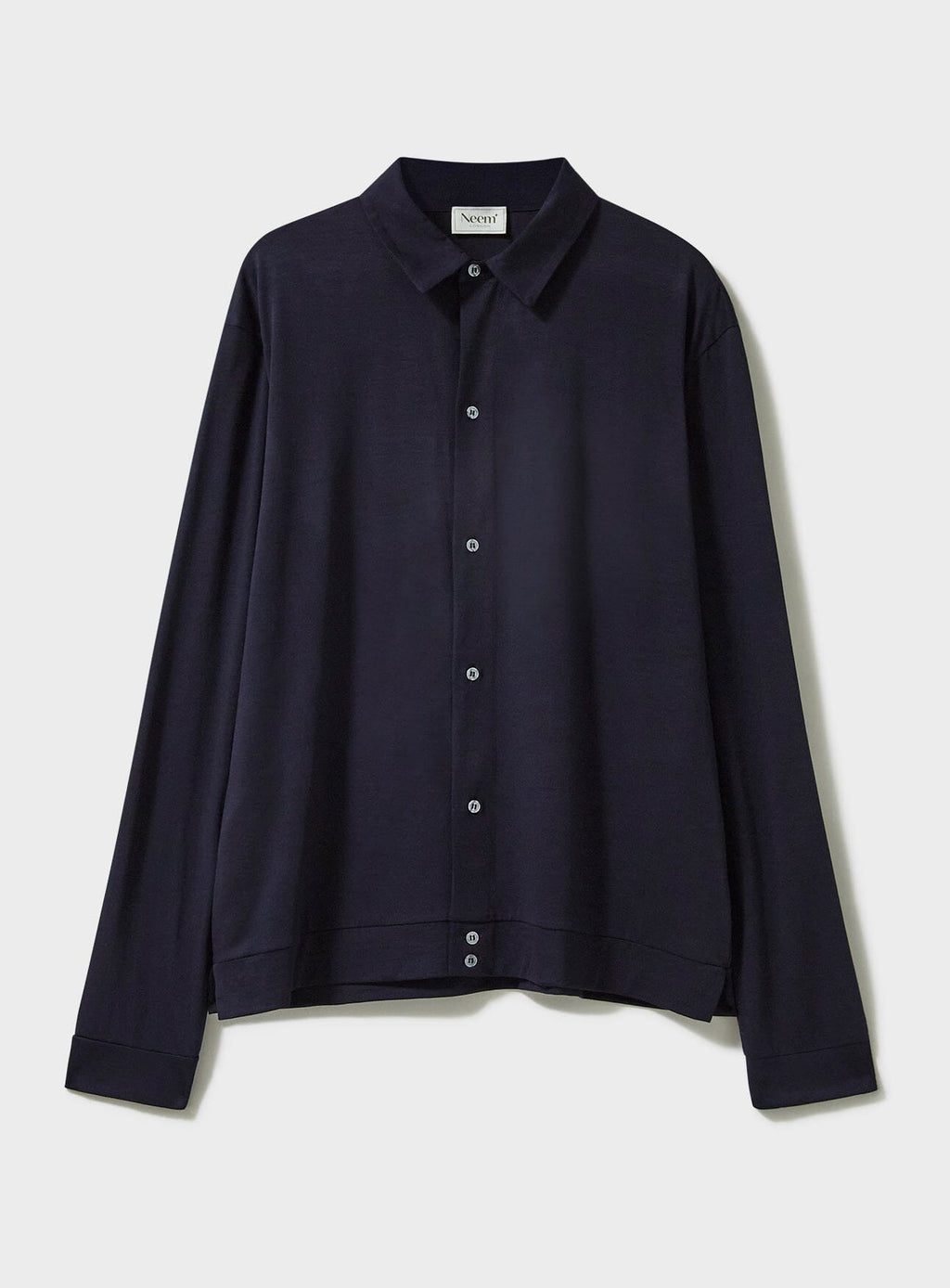 Surchemise en jersey de laine mérinos bleu marine
