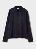Surchemise en jersey de laine mérinos bleu marine