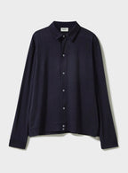 Surchemise en jersey de laine mérinos bleu marine
