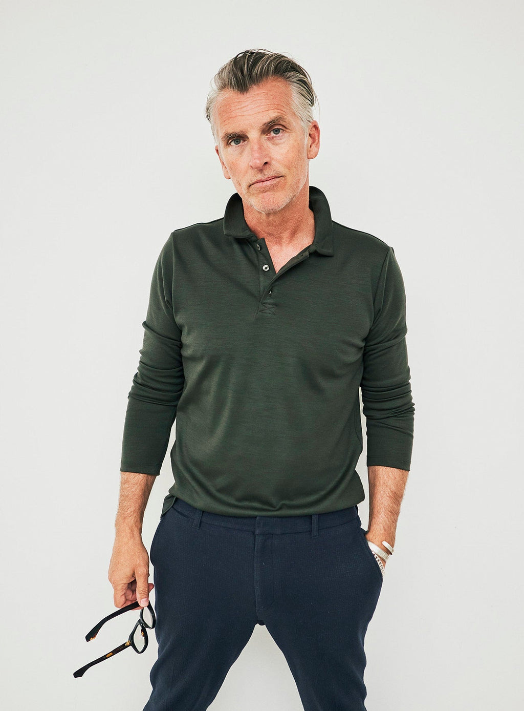 Polo Mérinos Vert Foncé Extensible