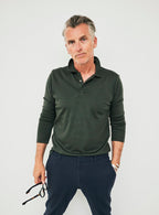 Polo Mérinos Vert Foncé Extensible
